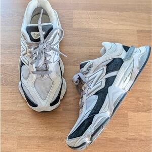 New Balance 9060 Sneakers Womens 9 Mens 7.5 Gray Jet Low Top U9060JBB Leather